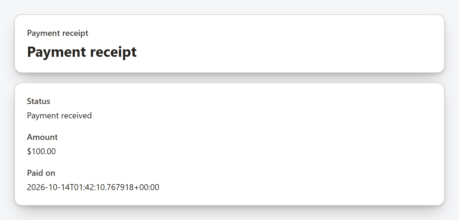 Paid confirmations and receipts stay with the project.